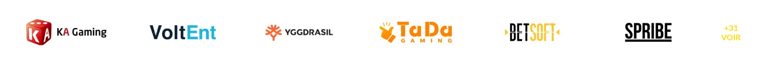Fournisseurs de jeux partenaires Lucky Treasure